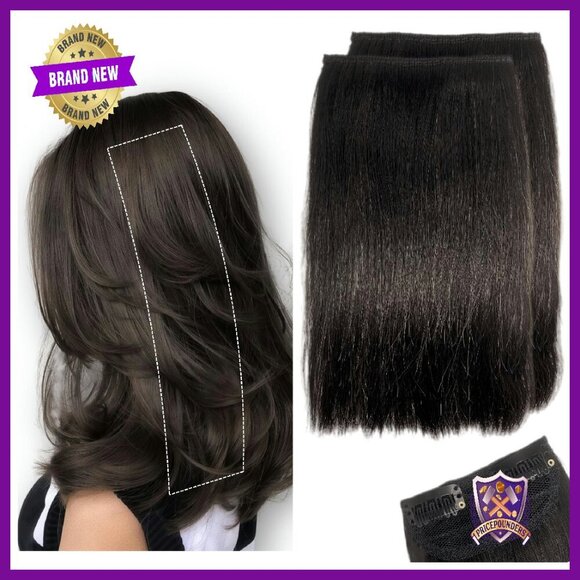 12 Inch Human Hair Clip-In Extensions for Volume, 2 Pieces main image 7